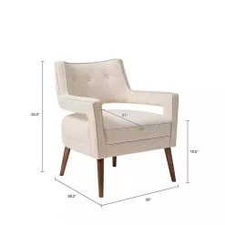 Sale Kirklands Home Open Back Mid-Century Modern Armchair Ivory
