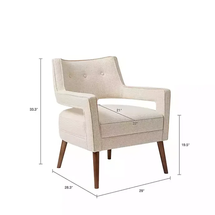 Sale Kirklands Home Open Back Mid-Century Modern Armchair Ivory
