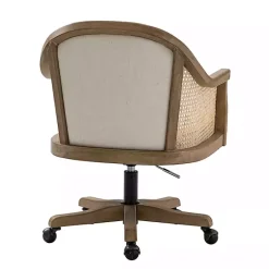 Outlet Kirklands Home Rattan Swivel Office Chair Ivory