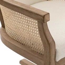 Outlet Kirklands Home Rattan Swivel Office Chair Ivory
