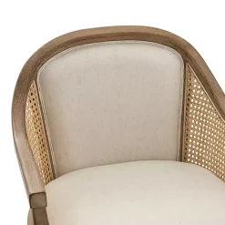 Outlet Kirklands Home Rattan Swivel Office Chair Ivory
