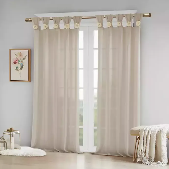 Clearance Kirklands Home Rosette Tab Top Curtain Panel, 63 in. Ivory