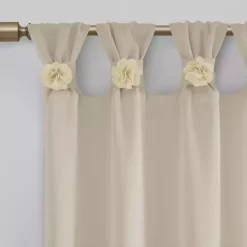 Clearance Kirklands Home Rosette Tab Top Curtain Panel, 63 in. Ivory