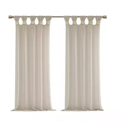 Best Kirklands Home Rosette Tab Top Curtain Panel, 84 in. Ivory
