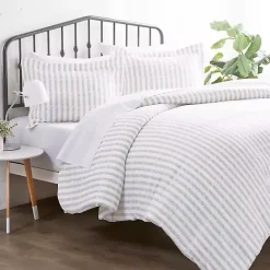 Online Kirklands Home Rugged Stripes Puffed 3-pc. Queen Duvet Set Ivory