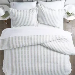 Online Kirklands Home Rugged Stripes Puffed 3-pc. Queen Duvet Set Ivory