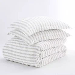 Online Kirklands Home Rugged Stripes Puffed 3-pc. Queen Duvet Set Ivory