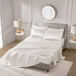 Online Kirklands Home Satin 6-pc. Queen Sheet Set Ivory