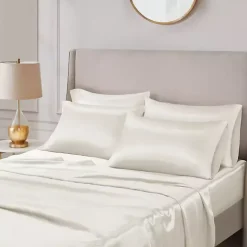 Online Kirklands Home Satin 6-pc. Queen Sheet Set Ivory