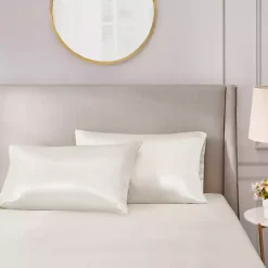 Clearance Kirklands Home Satin Standard 2-pc. Pillow Case Set Ivory