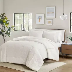 Kirklands Home Seersucker 3-pc. Full/Queen Comforter Set Ivory