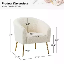 Discount Kirklands Home Sherpa Venice Accent Chair Ivory