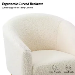 Discount Kirklands Home Sherpa Venice Accent Chair Ivory