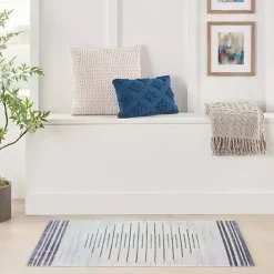 Hot Kirklands Home Ivory Striated Sphere Washable Area Rug, 4x6