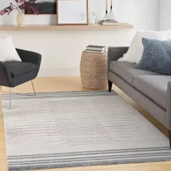 Kirklands Home Ivory Striated Sphere Washable Area Rug, 6x9