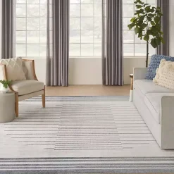 Online Kirklands Home Ivory Striated Sphere Washable Area Rug, 7x10