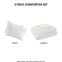 Discount Kirklands Home Striped Oversized King 3-pc. Comforter Set Ivory