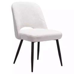 Best Kirklands Home Ivory Teddy Upholstered Dining Chairs, Set of 2 White