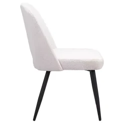 Best Kirklands Home Ivory Teddy Upholstered Dining Chairs, Set of 2 White