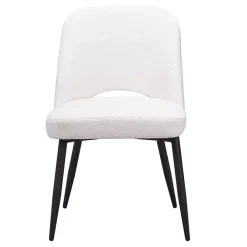 Best Kirklands Home Ivory Teddy Upholstered Dining Chairs, Set of 2 White