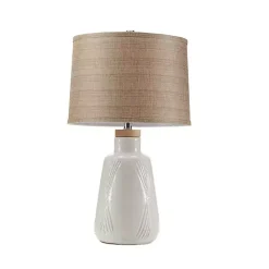 Online Kirklands Home Ivory Textured Ceramic Boho Table Lamp Brown