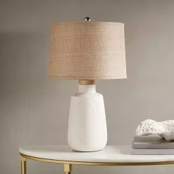 Online Kirklands Home Ivory Textured Ceramic Boho Table Lamp Brown