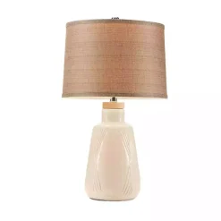 Online Kirklands Home Ivory Textured Ceramic Boho Table Lamp Brown