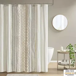 Outlet Kirklands Home Textured Chenille Shower Curtain Ivory