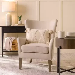 Best Kirklands Home Upholstered Armchair Ivory
