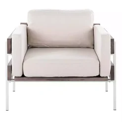 Online Kirklands Home Ivory Upholstered Wood Accent Chair Gray