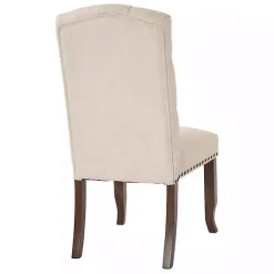 Outlet Kirklands Home Upholstered Nailhead Trim Dining Chair Ivory