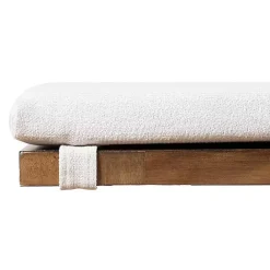 Clearance Kirklands Home Upholstered Rustic Wood Katie Dining Bench Ivory