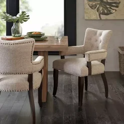 Hot Kirklands Home Upholstered Tufted Dining Chairs, Set of 2 Ivory