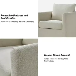 Best Kirklands Home Upholstered Vasser Slipcover Swivel Chair Ivory