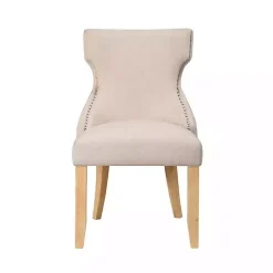 Kirklands Home Upholstered Wingback Dining Chairs, Set of 2 Ivory