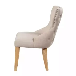 Kirklands Home Upholstered Wingback Dining Chairs, Set of 2 Ivory