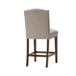 Discount Kirklands Home Upholstered Wood Counter Stool Ivory