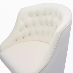 Clearance Kirklands Home Velvet Tufted Golden Leg Swivel Office Chair Ivory