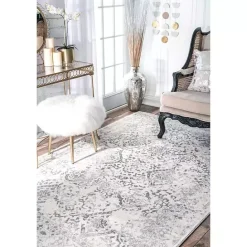 Best Kirklands Home Ivory Vintage Odell Square Area Rug, 8 ft.