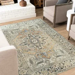 Discount Kirklands Home Wilcox Medallion Area Rug, 6x9 Ivory