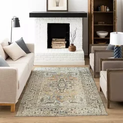 Discount Kirklands Home Wilcox Medallion Area Rug, 6x9 Ivory