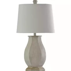 Online Kirklands Home Ivory Wirebrushed Oval Table Lamp White
