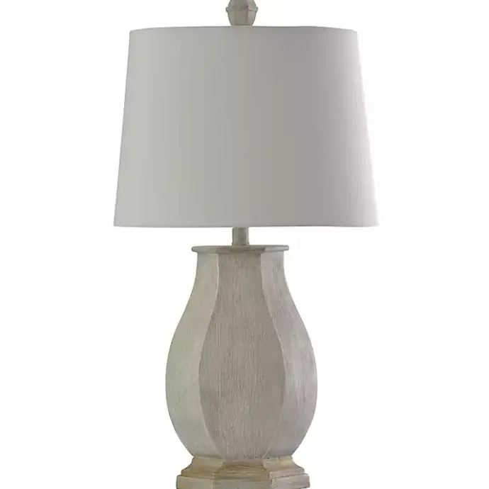 Online Kirklands Home Ivory Wirebrushed Oval Table Lamp White