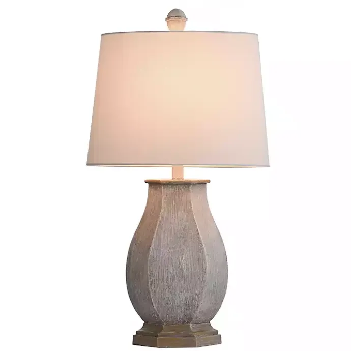 Online Kirklands Home Ivory Wirebrushed Oval Table Lamp White