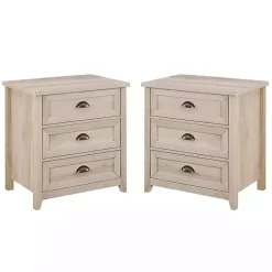 Online Kirklands Home Wood 3-Drawer Nightstands, Set of 2 Ivory