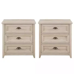 Online Kirklands Home Wood 3-Drawer Nightstands, Set of 2 Ivory