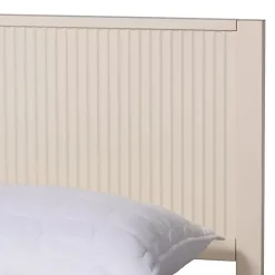 Outlet Kirklands Home Wood Fluted Headboard Primrose Queen Bed Ivory