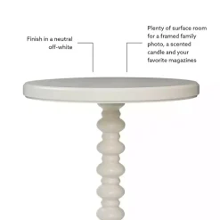 Kirklands Home Wood Spindle Side Table Ivory