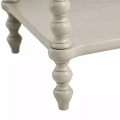 Hot Kirklands Home Wood Turned Legs Nightstand Ivory