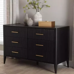 New Kirklands Home James 6-Drawer Dresser Black